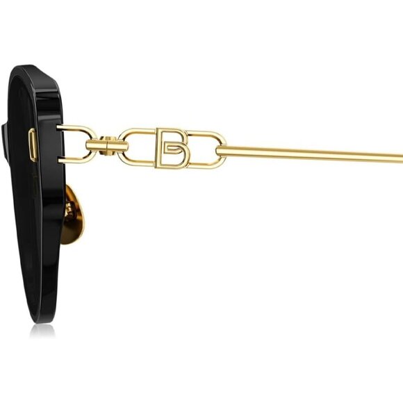 🆕 Women Black Fashion Oversized Cat Eye Polarized Exclusive Eyewear Sunglasses - Picture 4 of 7